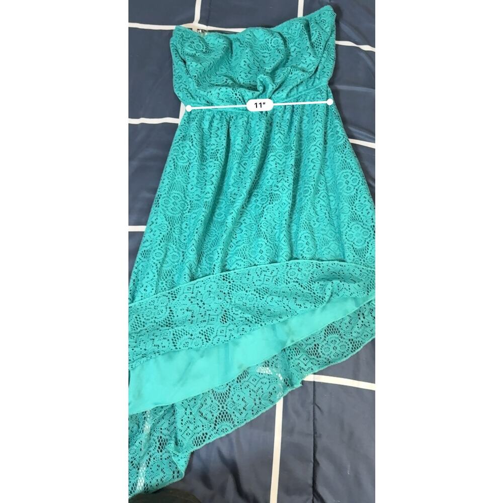 Ruby Rox Teal Strapless High-Low Dress Size S - Picture 3 of 7
